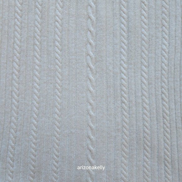NWT Fishers Finery Cashmere Cable Knit Ivory Scarf Black Label Cable Knit Ivory - Picture 9 of 13
